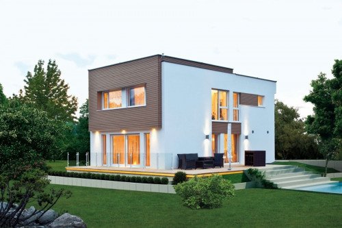 Modèle de maison 144 ELK en Minergie-P-Standard avec un toit plat