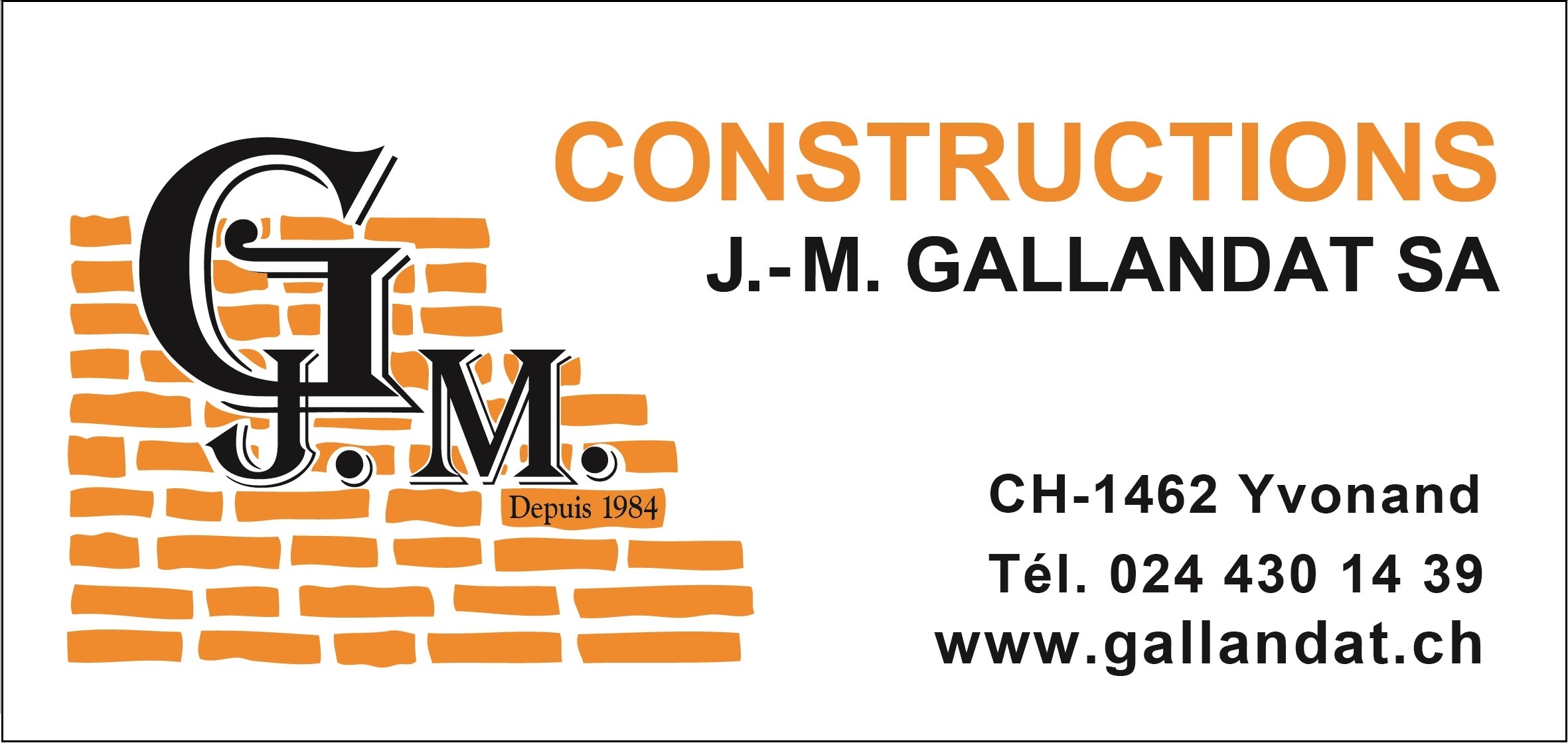 Panneau PUB  J.-M. Gallandat SA Constructions